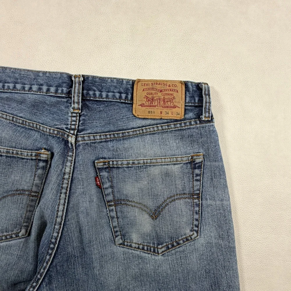 Vintage Levis 511 Slim Fit Jeans Mens 32x34 Blue Denim Straight Leg Cotton